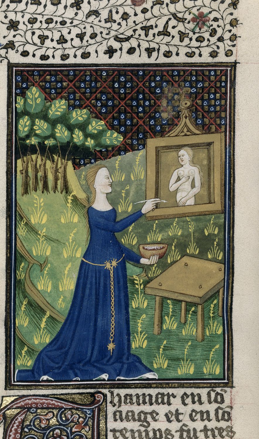 Timarete painting her picture of the goddess Diana